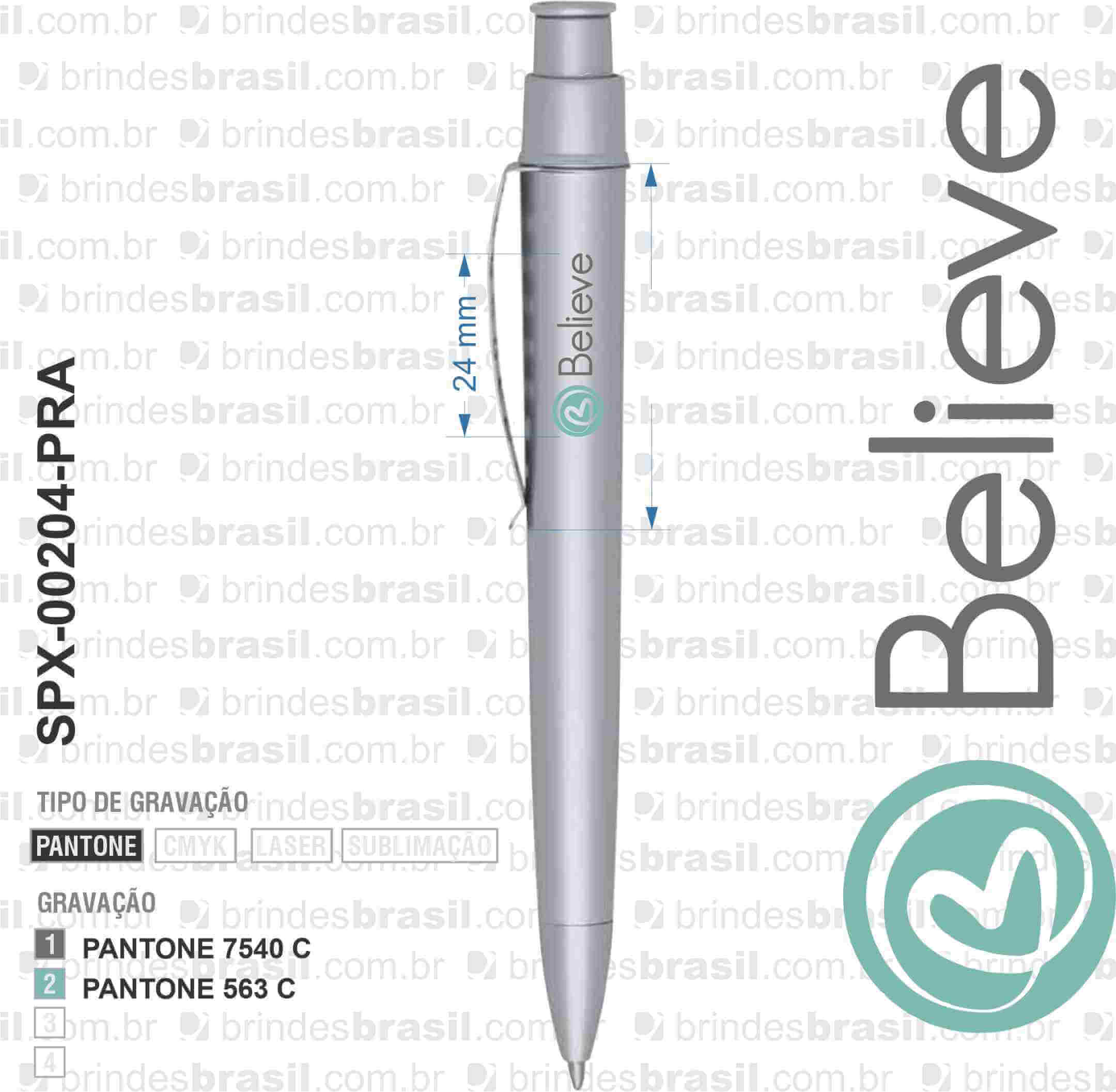 CANETA PLÁSTICA SPX-00204-PRA NA COR PRATA - Imagem 3