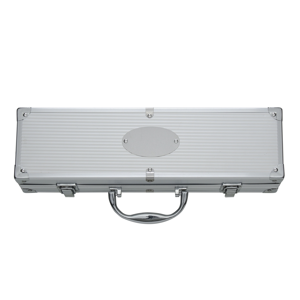 KIT CHURRASCO NA MALETA 4 PEÇAS SPX-01644-PRA NA COR PRATA - Imagem 2