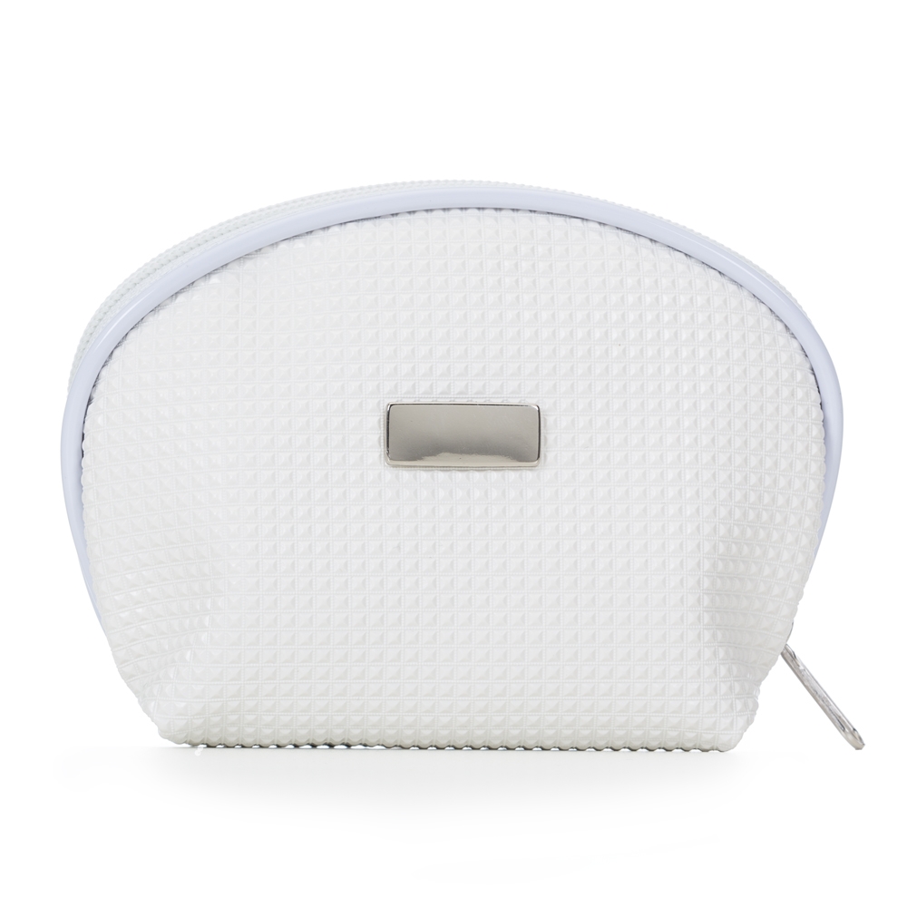 NECESSAIRE DE COURO SINTÉTICO SPX-13042-BCO/PRA NA COR BRANCO