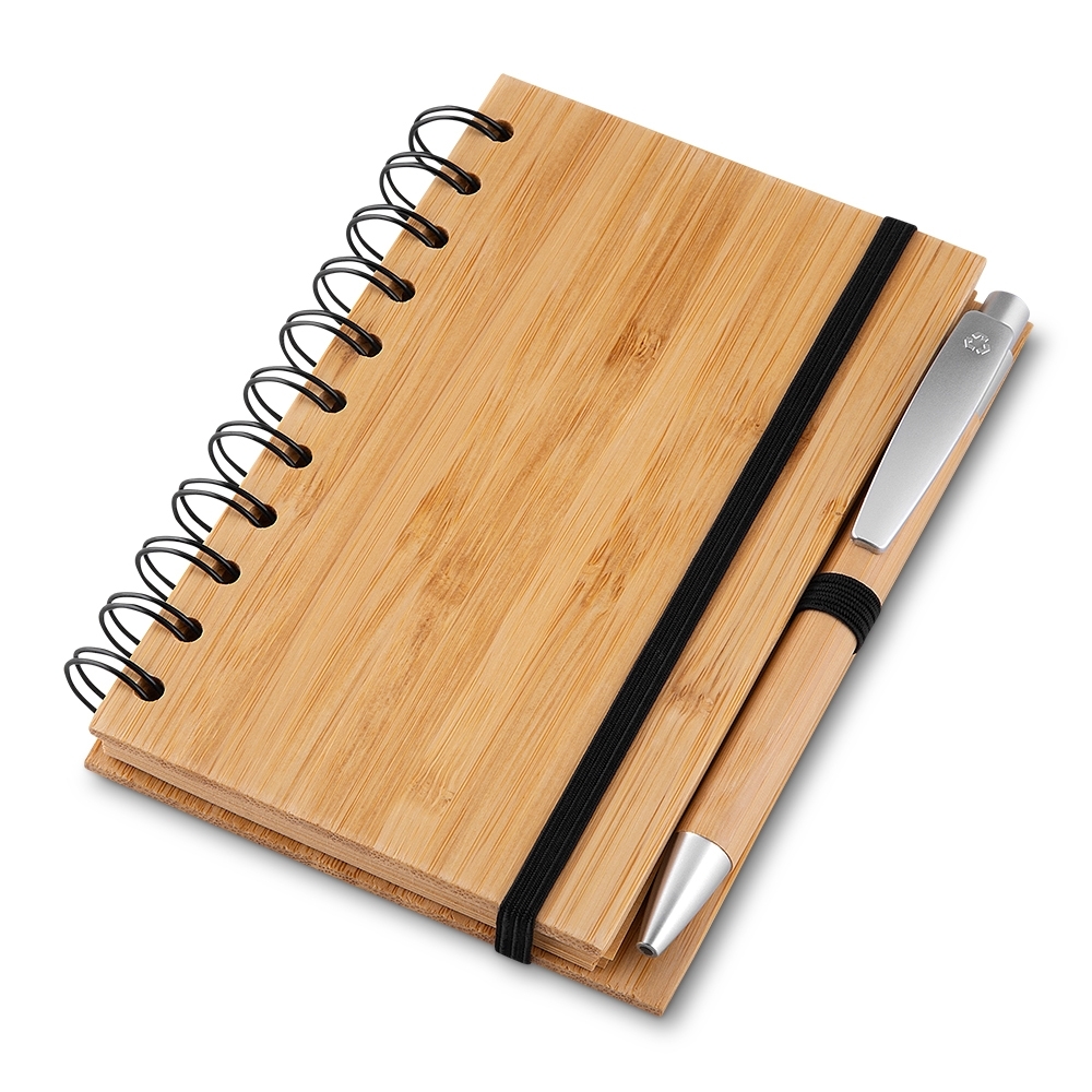 CADERNO PARA ANOTAÇÕES 14X9 C/ CANETA  SPX-14660-BMB NA COR MADEIRA