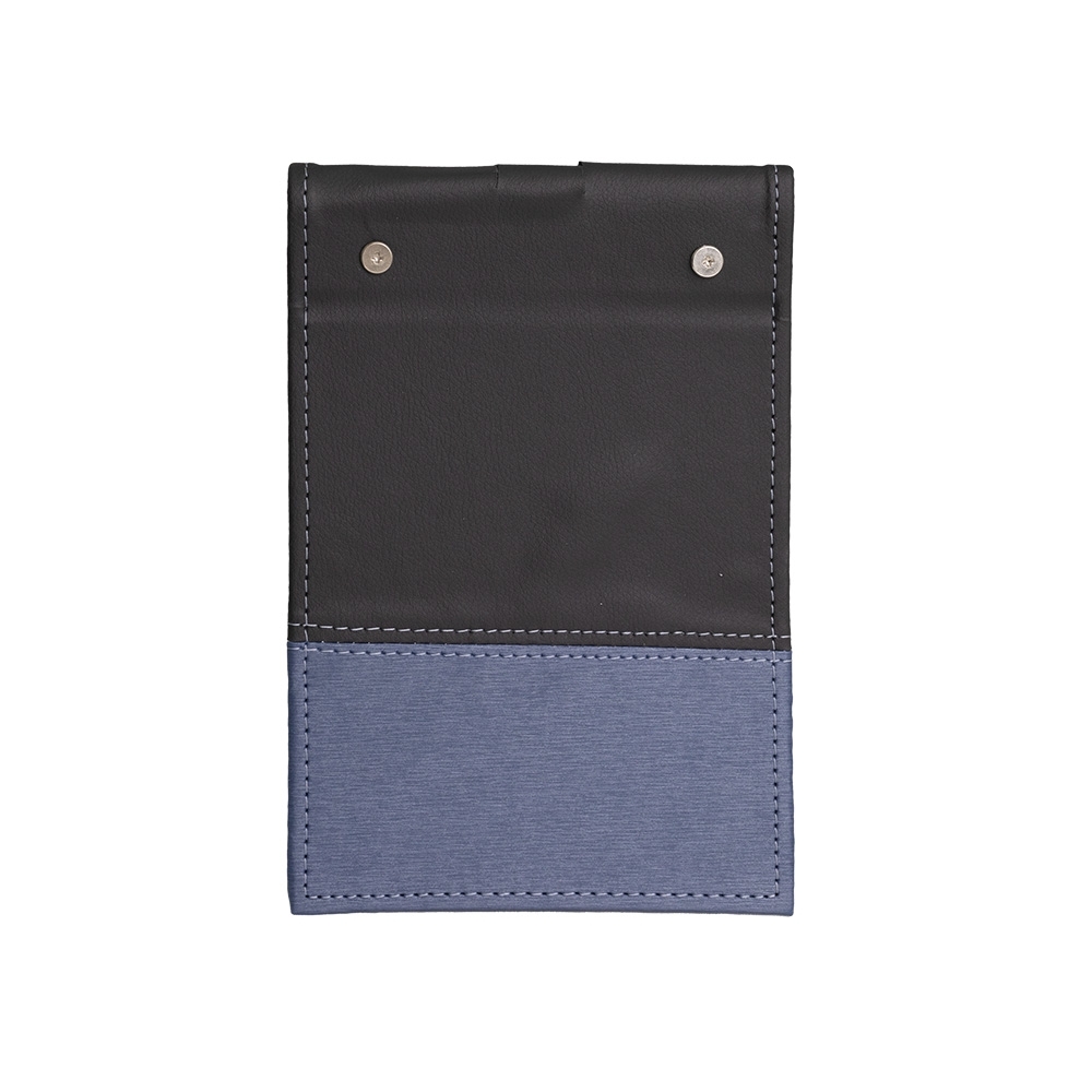 BLOCO DE ANOTAÇÕES EM COURO SINTÉTICO E PORTA CANETA SPX-14911-AZU NA COR AZUL