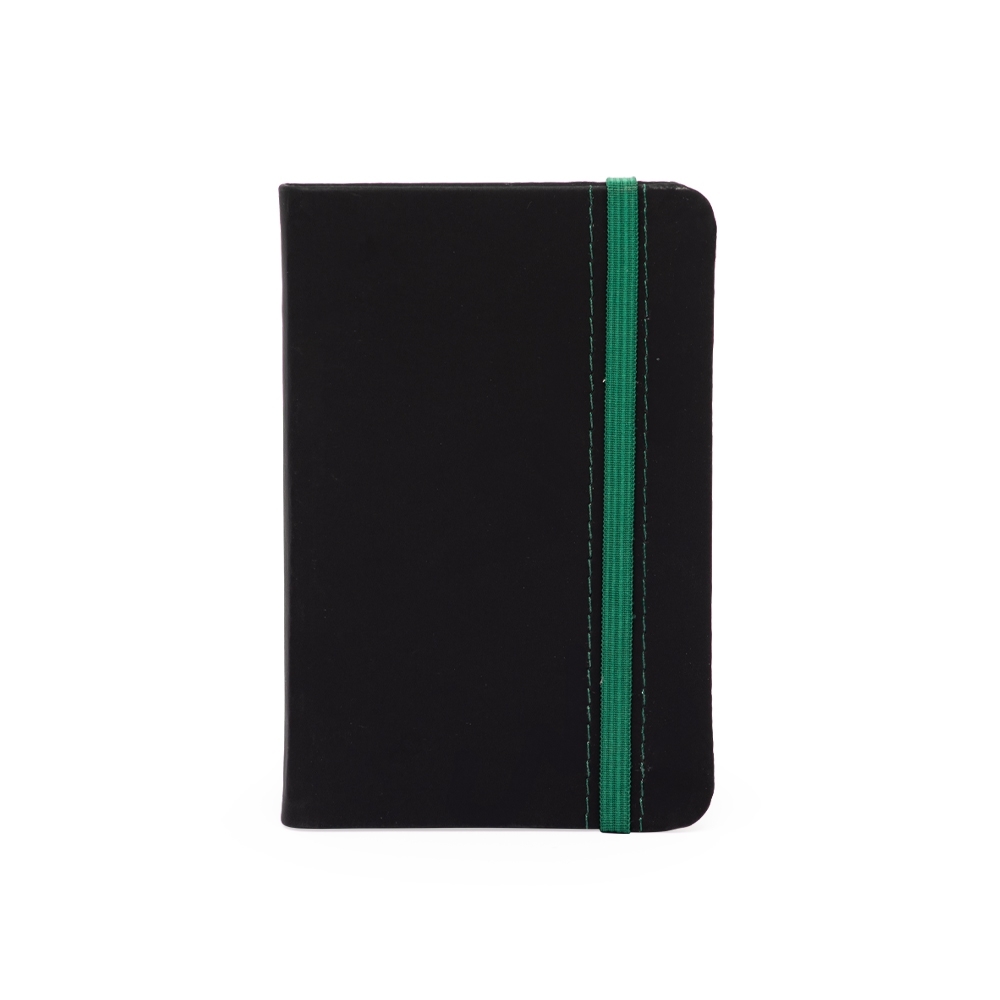 CADERNETA EMBORRACHADA COM PAUTA SPX-15052-PRE/VD NA COR PRETO