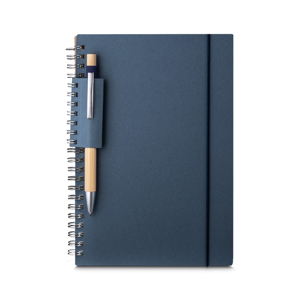 CADERNO A5 PAPEL RECICLADO SPX-15077-AZU NA COR AZUL