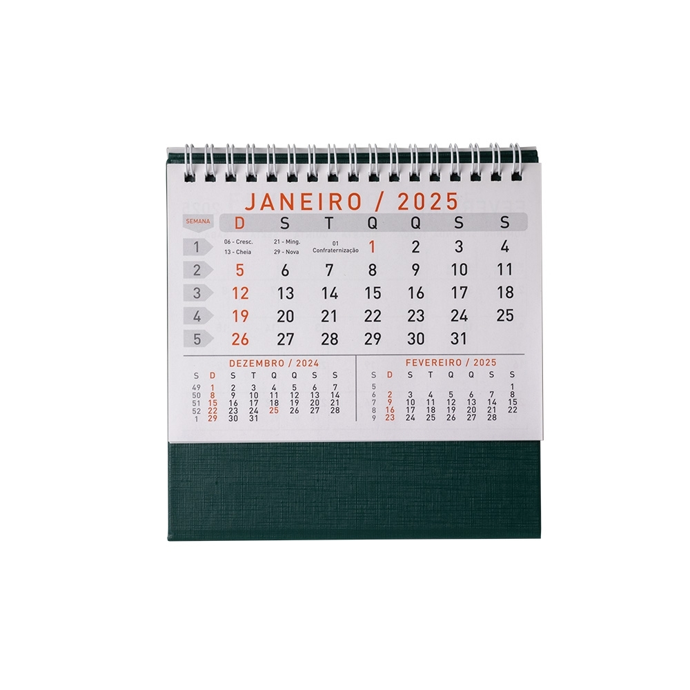 CALENDÁRIO DE MESA 2026 SPX-14950P-VD NA COR VERDE