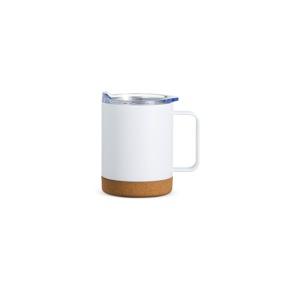 CANECA TÉRMICA COM CORTIÇA DE 400ML SPX-18838-BCO NA COR BRANCO