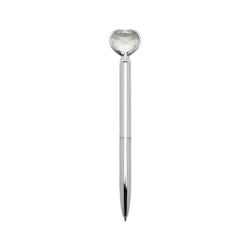 CANETA METAL CORAÇÃO SPX-14656-PRA NA COR PRATA