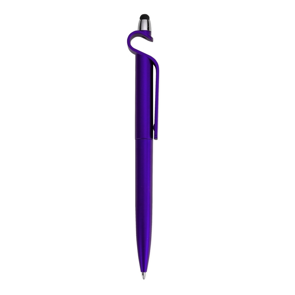 CANETA PLASTICA C/ SUPORTE E TOUCH SPX-13499B-ROX NA COR ROXO