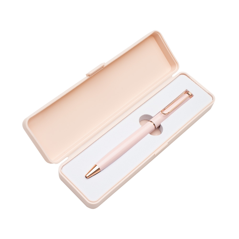 CANETA METAL C/ BOX DE  PLÁSTICO SPX-14480-ROS/COB NA COR ROSA