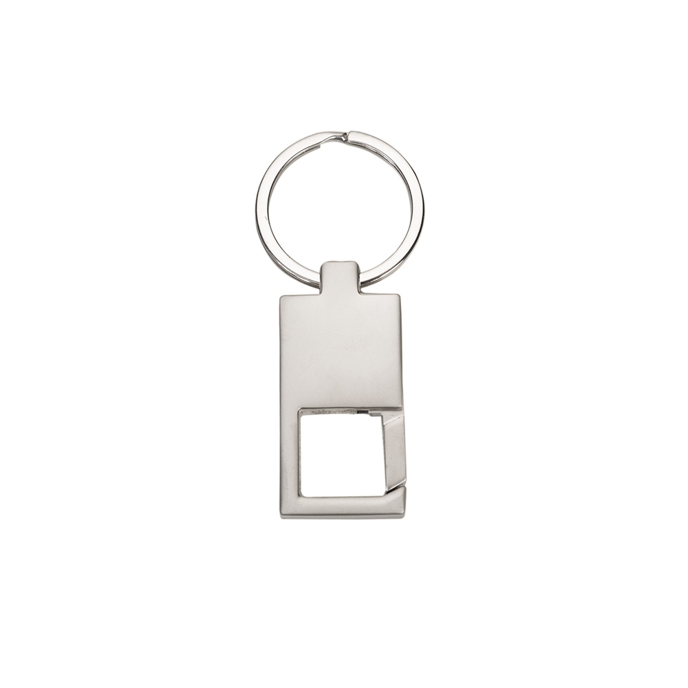 CHAVEIRO DE METAL RETANGULAR  SPX-12191-CAIXINHA-BRI NA COR PRATA