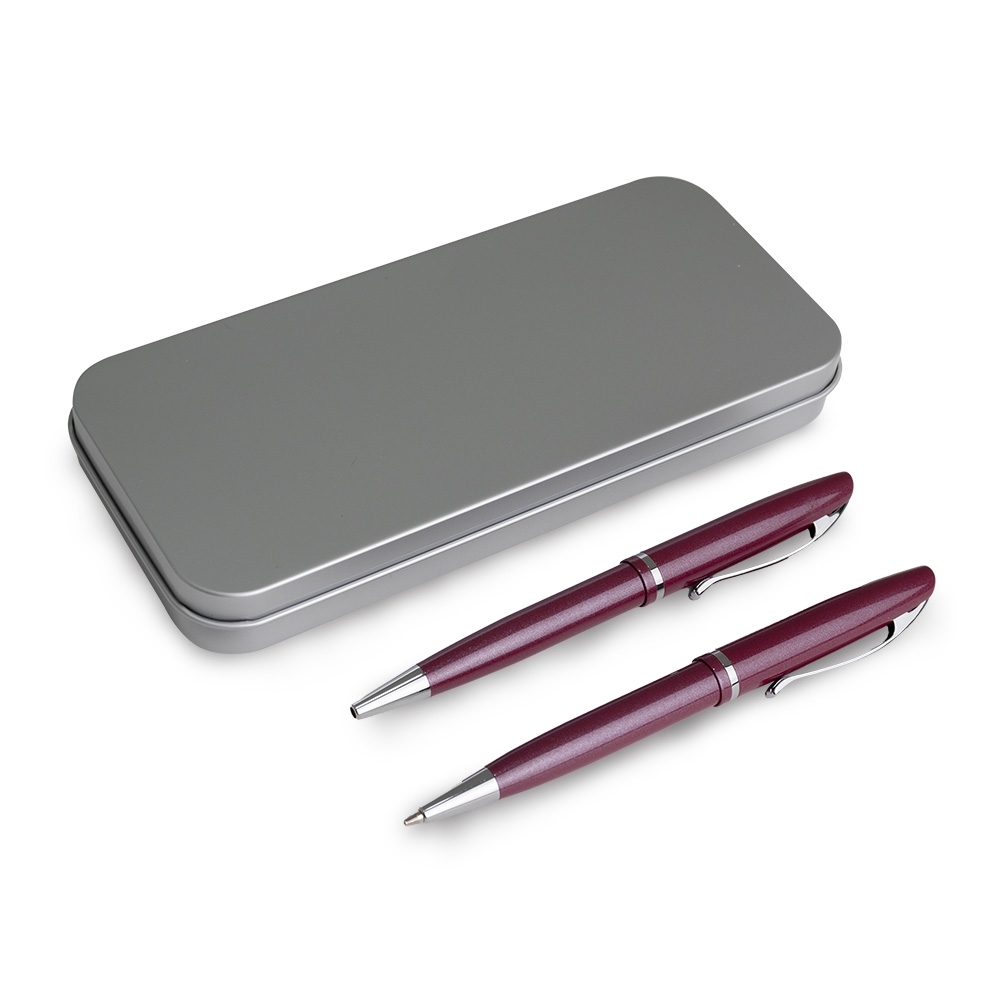 CONJUNTO CANETA E LAPISEIRA METAL SPX-07005-VIN NA COR VERMELHO