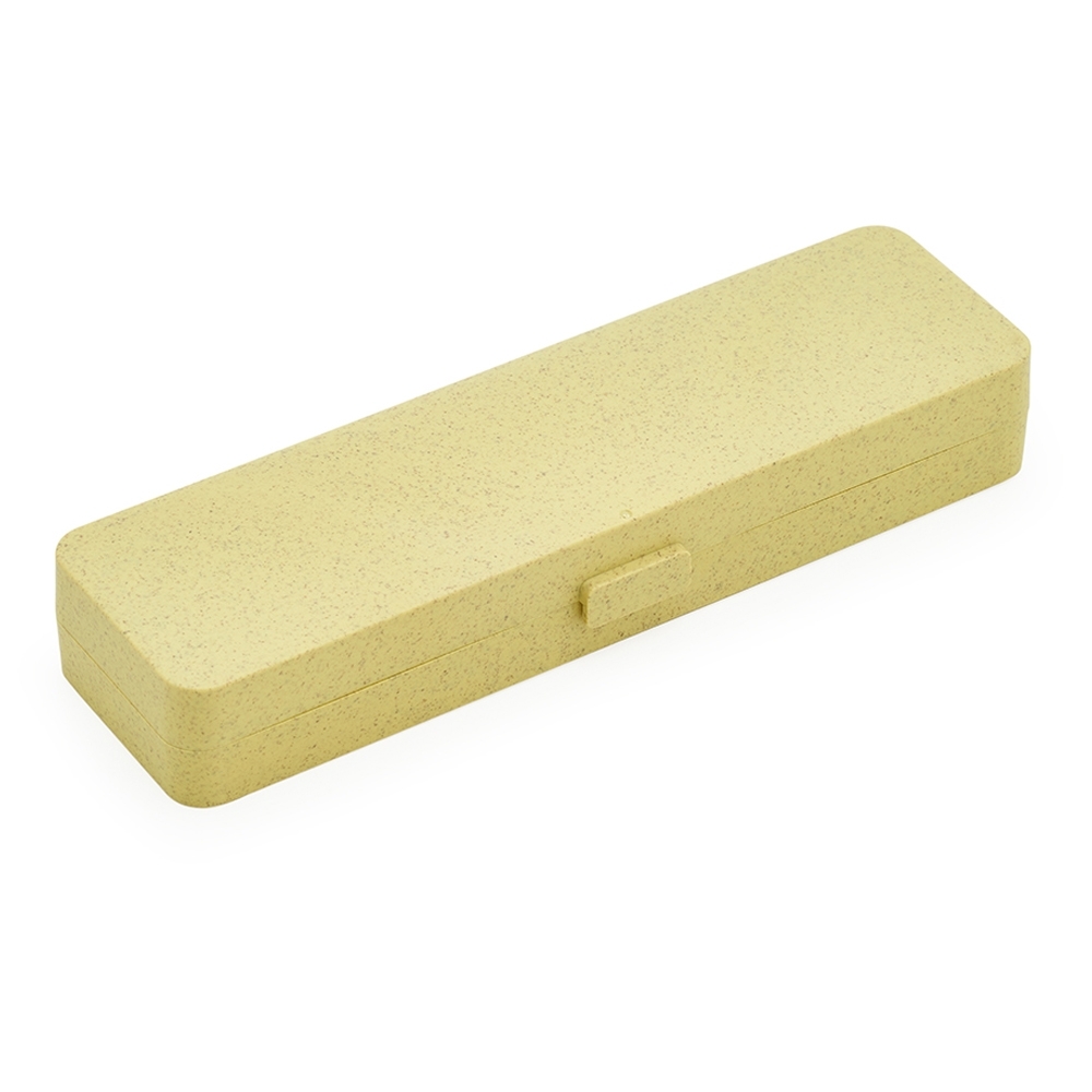 ESTOJO EM FIBRA DE BAMBU P/ CANETA  SPX-10398P-AMA NA COR AMARELO