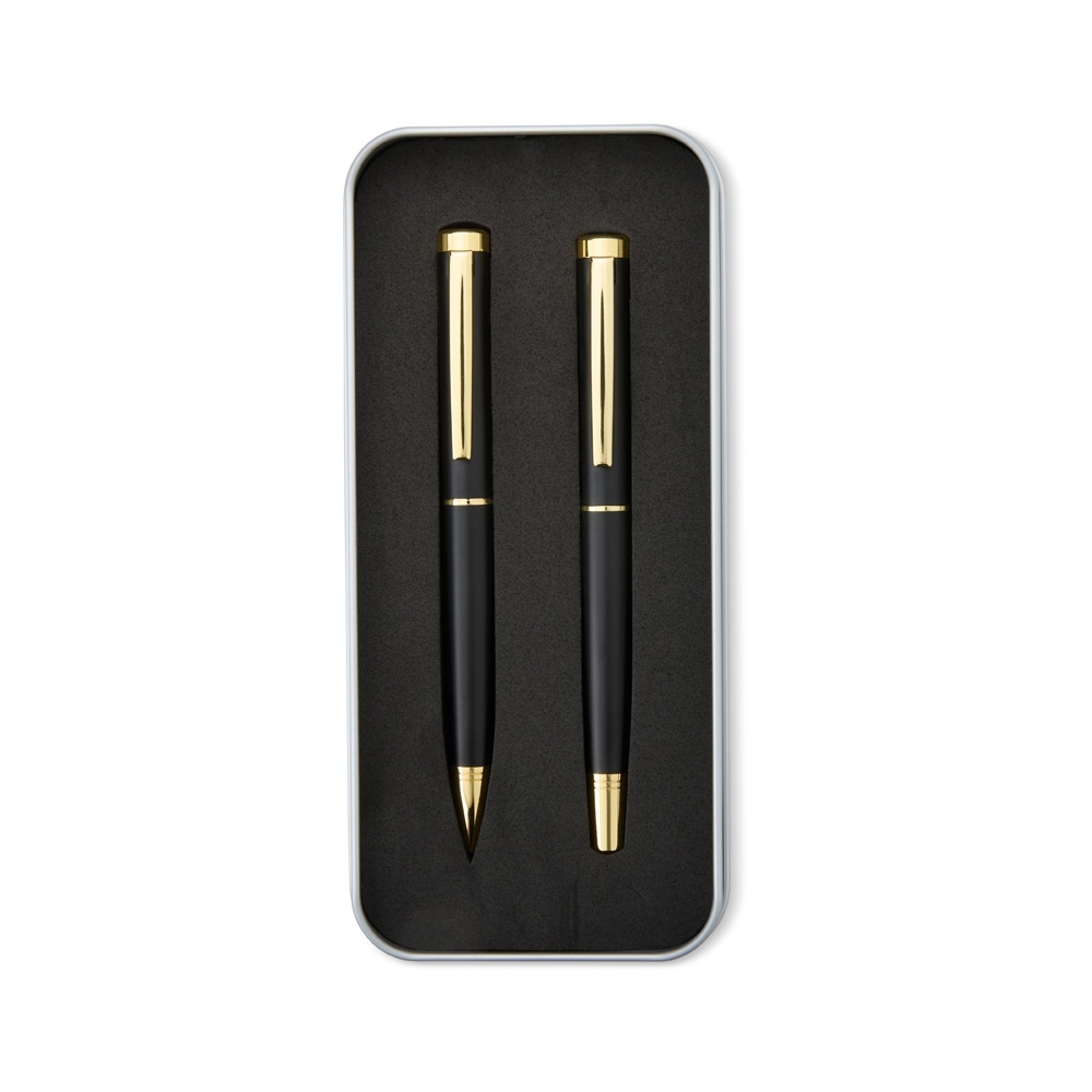 KIT CANETA ESFEROGRÁFICA E ROLLER SPX-08162-PRE/DOU NA COR PRETO