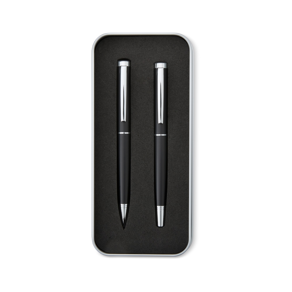 KIT CANETA ESFEROGRÁFICA E ROLLER SPX-08162-PRE/PRA NA COR PRETO