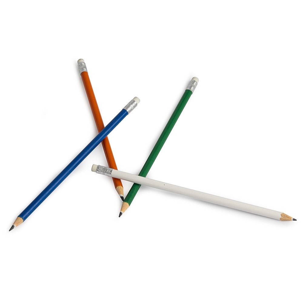 LÁPIS REDONDO COM BORRACHA SPX-P@08049-MIS NA COR BRANCO