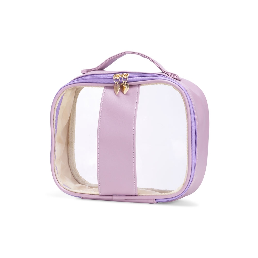 NECESSAIRE EM PVC E PU TAM.P SPX-18647P-LIL NA COR ROXO