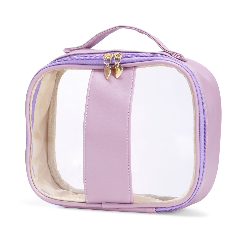 NECESSAIRE EM PVC E PU TAM.G SPX-18647G-LIL NA COR ROXO