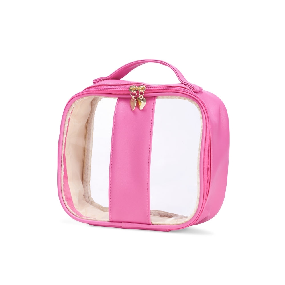 NECESSAIRE EM PVC E PU TAM.P SPX-18647P-RSE NA COR ROSA