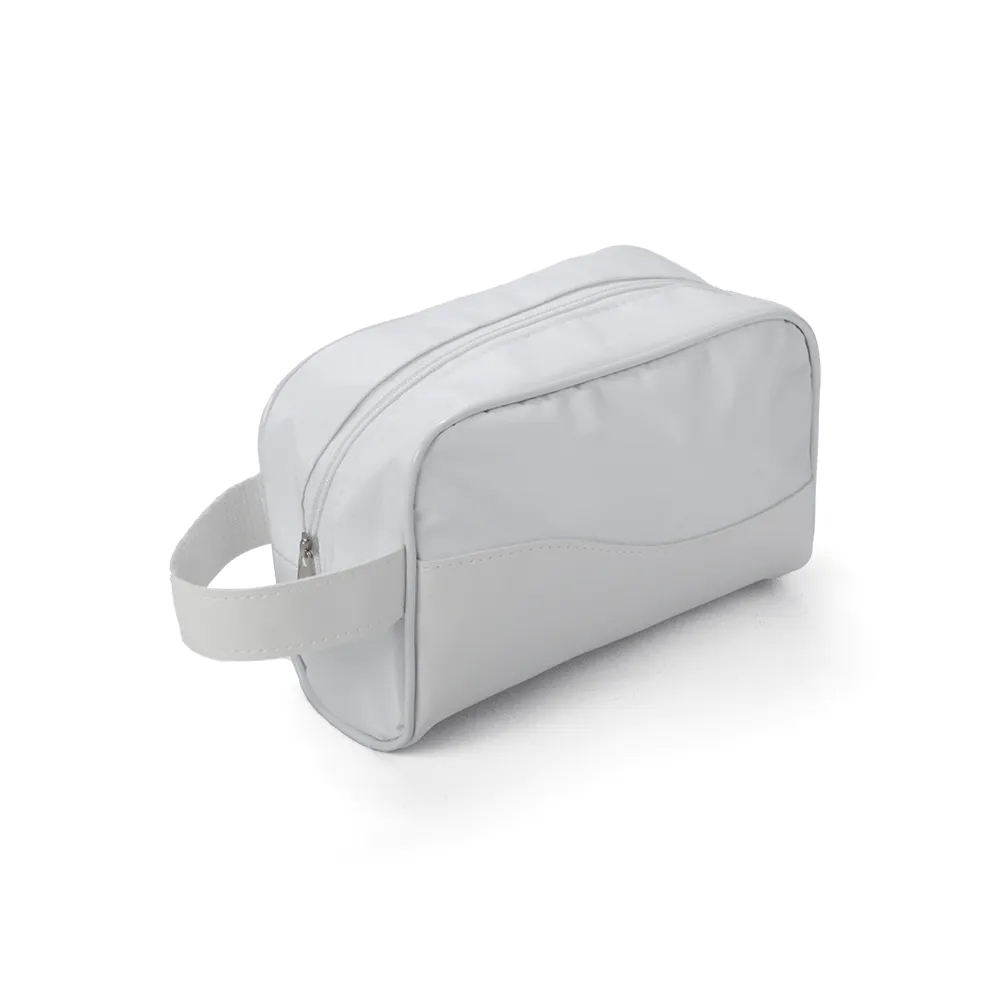 NECESSAIRE COURO SINT. E NYLON-PRE SPX-14572-BCO NA COR BRANCO