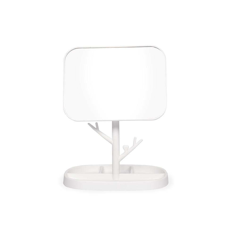 ESPELHO DE MESA PLÁSTICO SPX-18983-BCO NA COR BRANCO