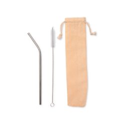 KIT CANUDO DE METAL COM ESCOVA DE LIMPEZA SPX-P@14272-INO NA COR INOX