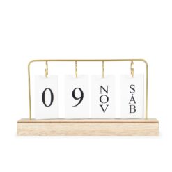 CALENDÁRIO PERMANENTE MDF COM ALÇA DE FERRO SPX-19026-MAD NA COR MADEIRA