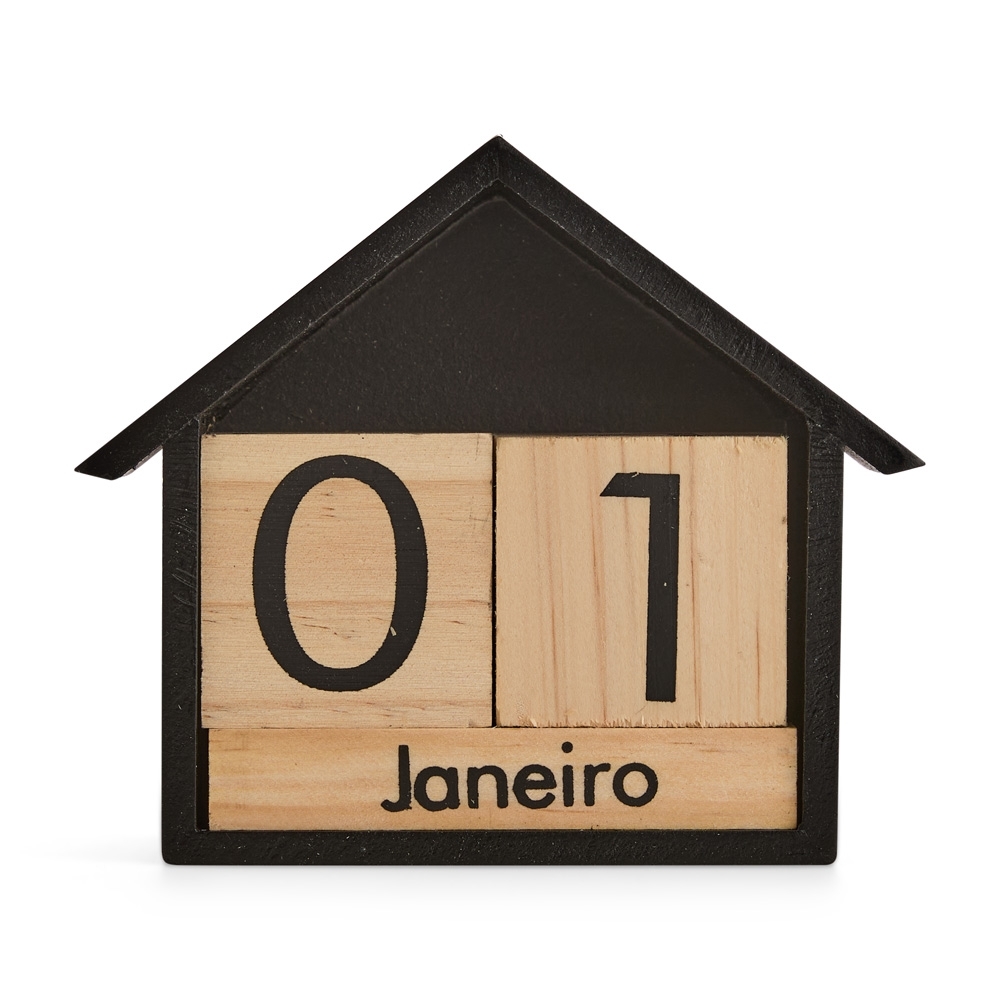 CALENDÁRIO PERMANENTE MADEIRA SPX-15394-MAD NA COR MADEIRA