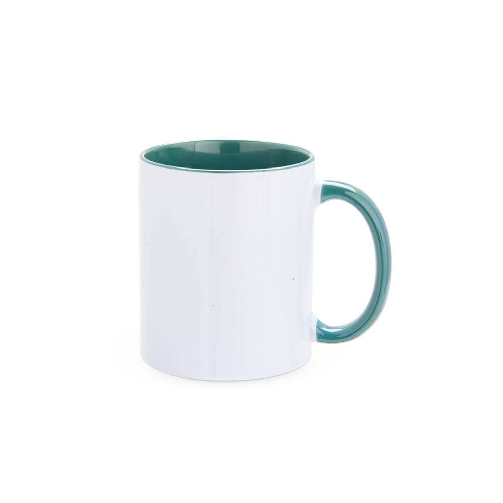 CANECA CERÂMICA 330ML SPX-13282-BCO/VDE NA COR BRANCO